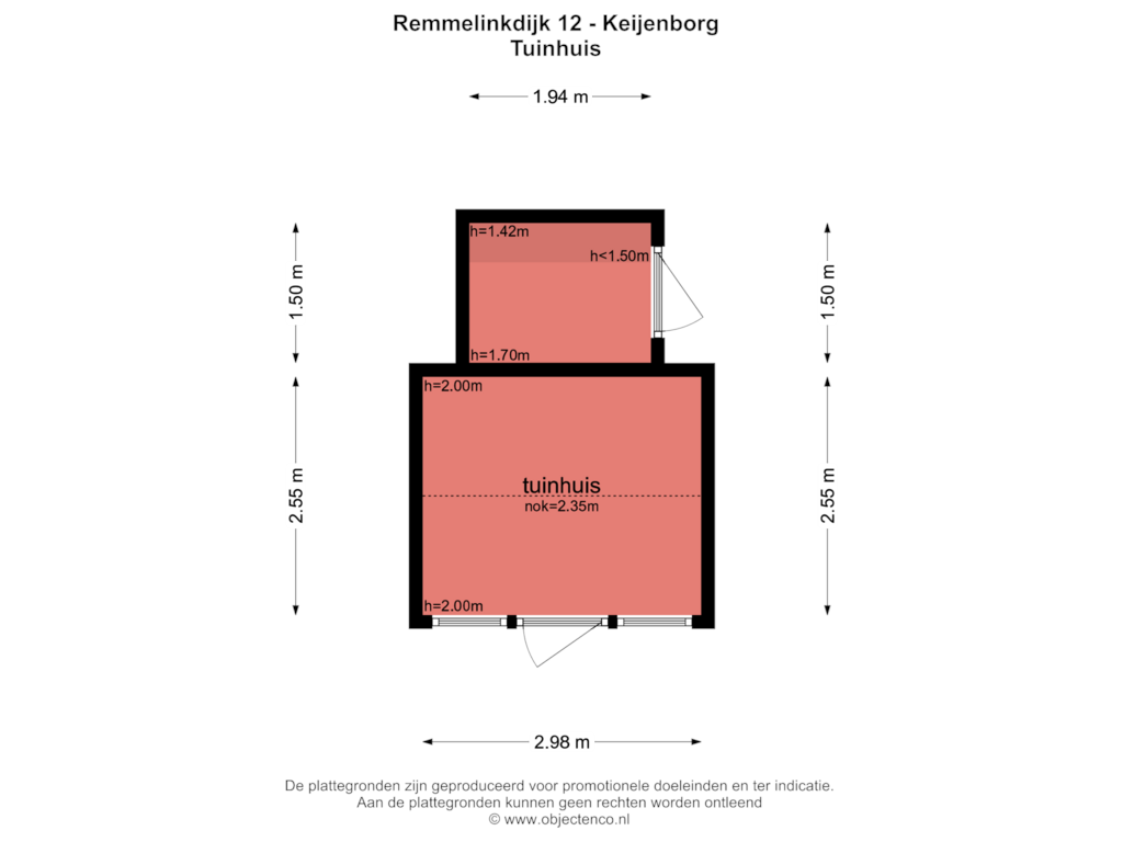 Bekijk plattegrond van TUINHUIS van Remmelinkdijk 12