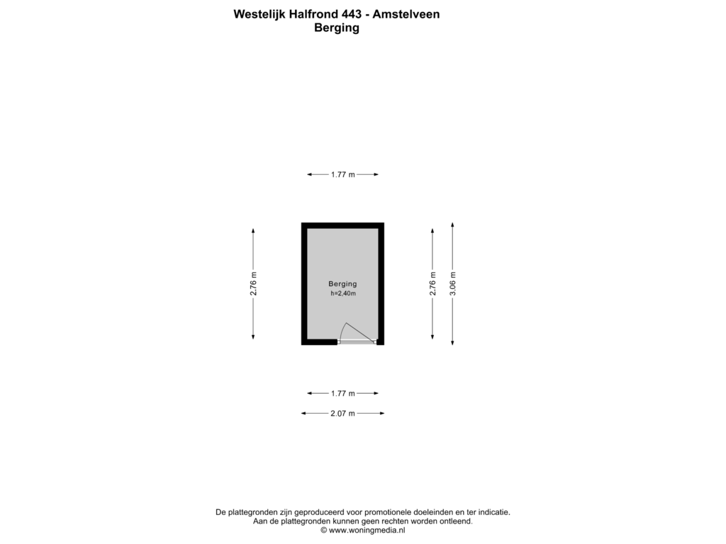 Bekijk plattegrond van Berging van Westelijk Halfrond 443