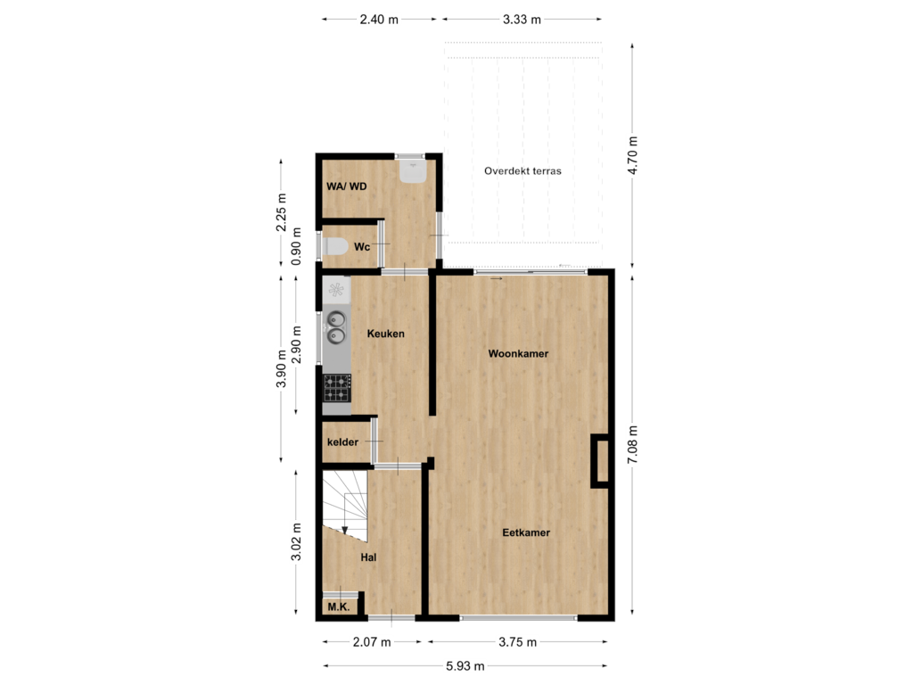 View floorplan of BG of Harrecoven 16