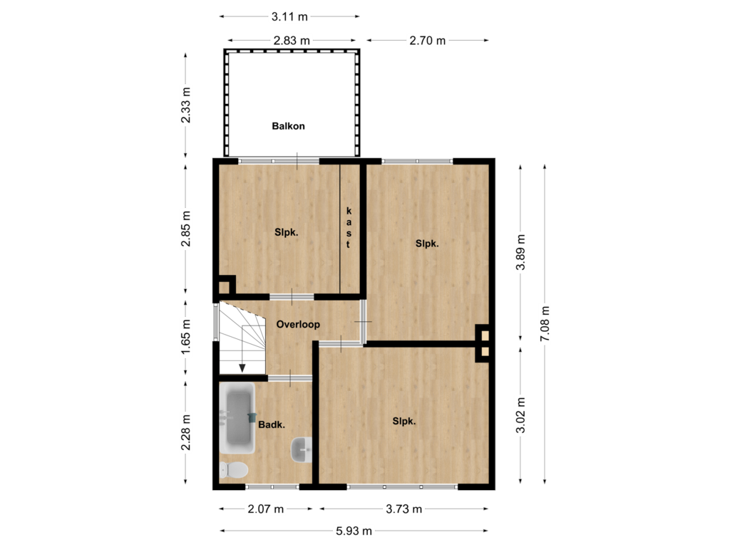 View floorplan of 1V of Harrecoven 16