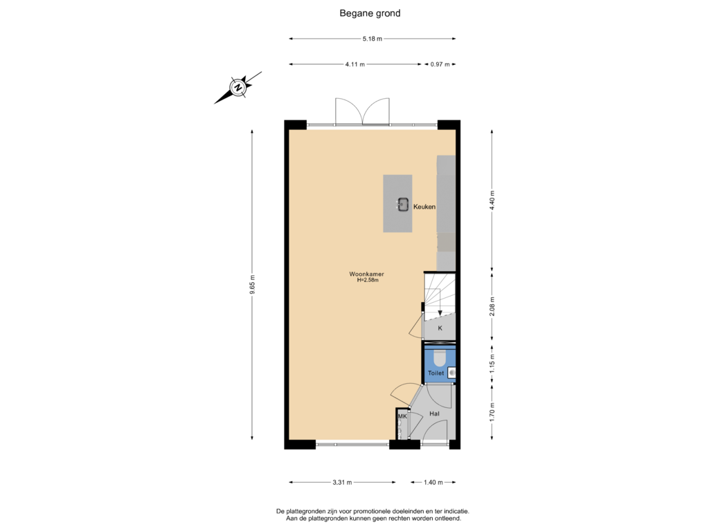 Bekijk plattegrond van Begane grond van Zeisstraat 34