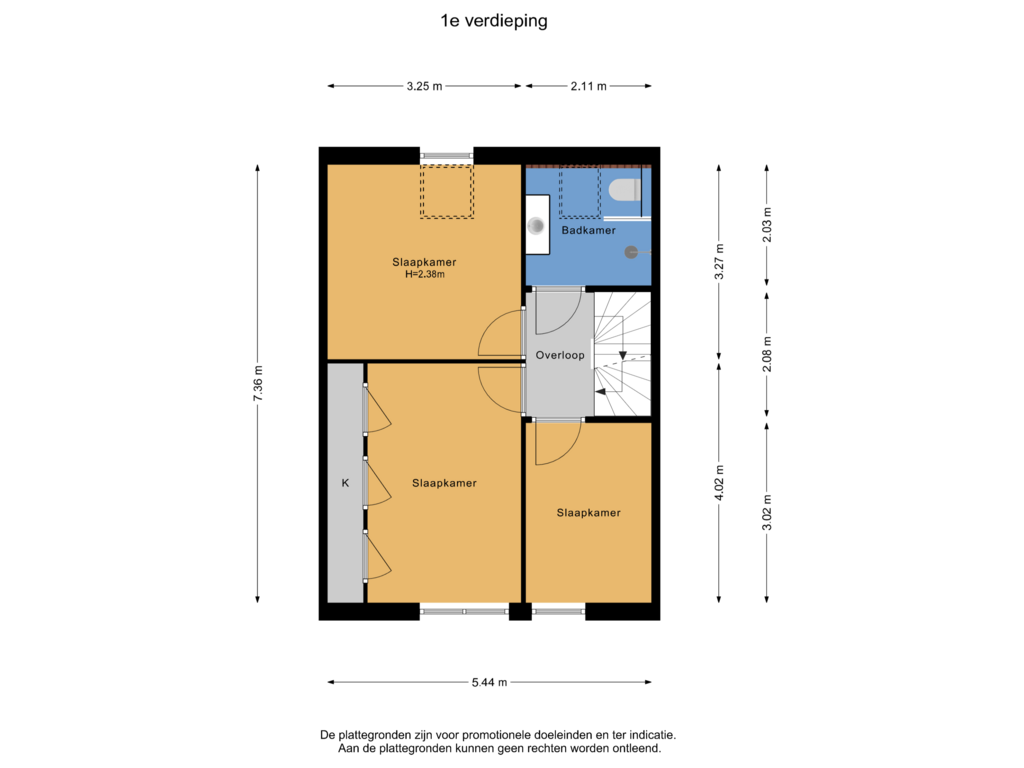 Bekijk plattegrond van 1e verdieping van Zeisstraat 34