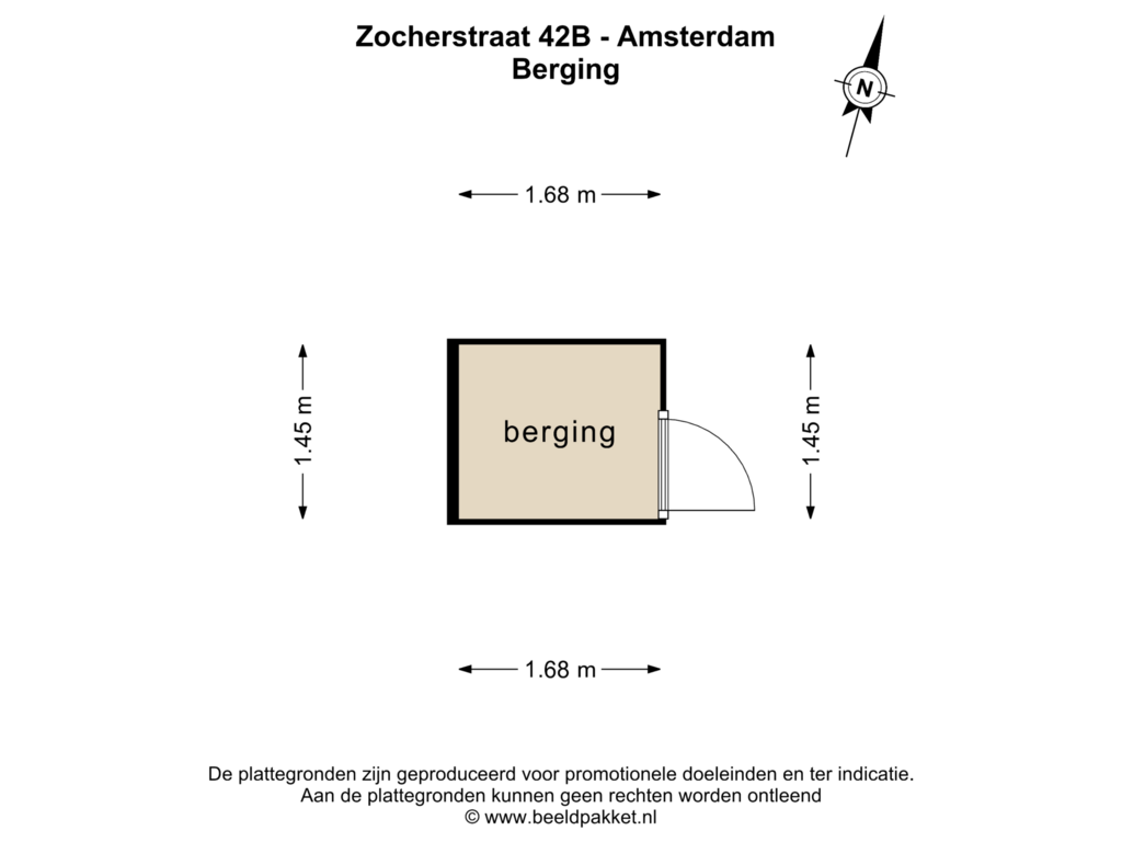 View floorplan of BERGING of Zocherstraat 42-B