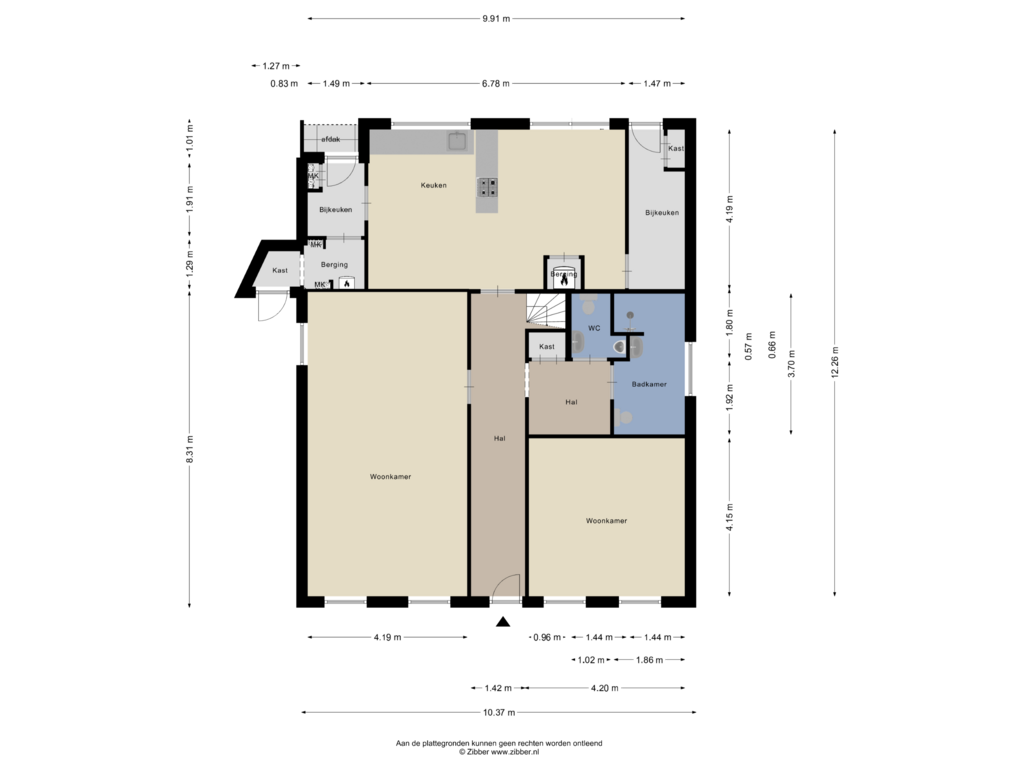 Bekijk plattegrond van Begane grond van Klokkengietersstraat 9