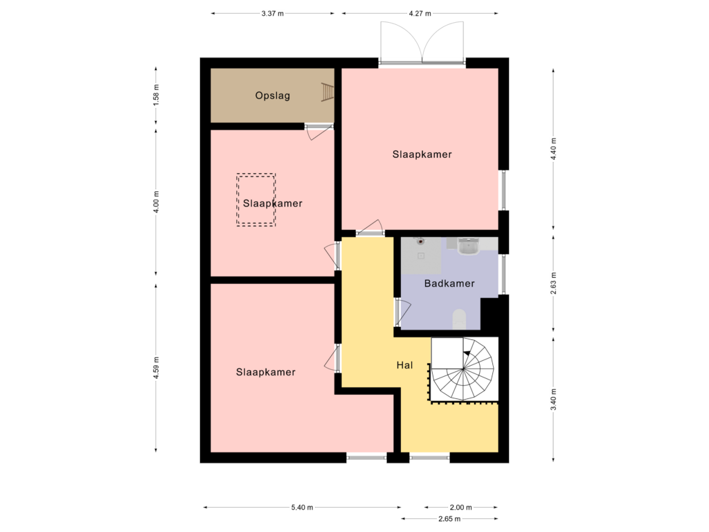 Bekijk plattegrond van Eerste verdieping van Hoofdstraat 48-A