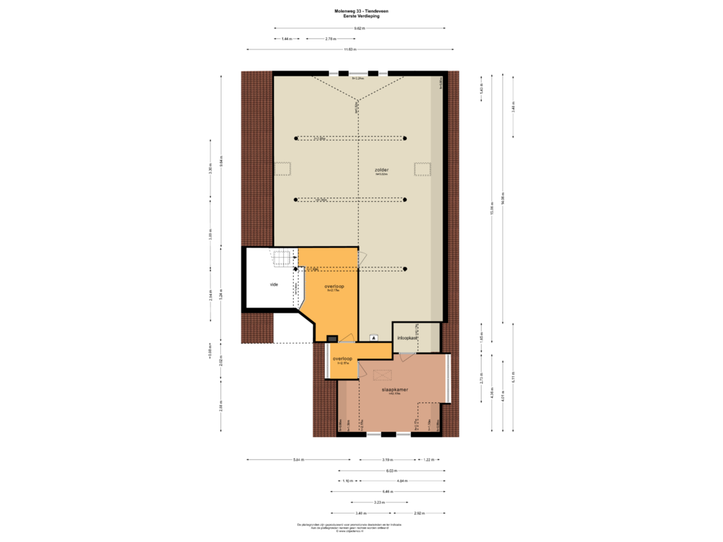 Bekijk plattegrond van EERSTE VERDIEPING van Molenweg 33