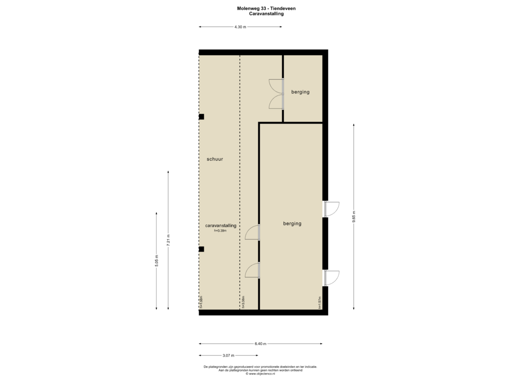 Bekijk plattegrond van CARAVANSTALLING van Molenweg 33