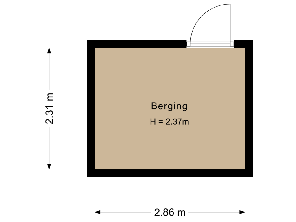 Bekijk plattegrond van Berging van Hollands Diepstraat 36