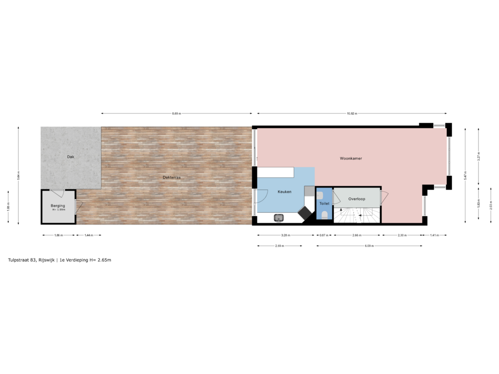 View floorplan of 1e Verdieping of Tulpstraat 83