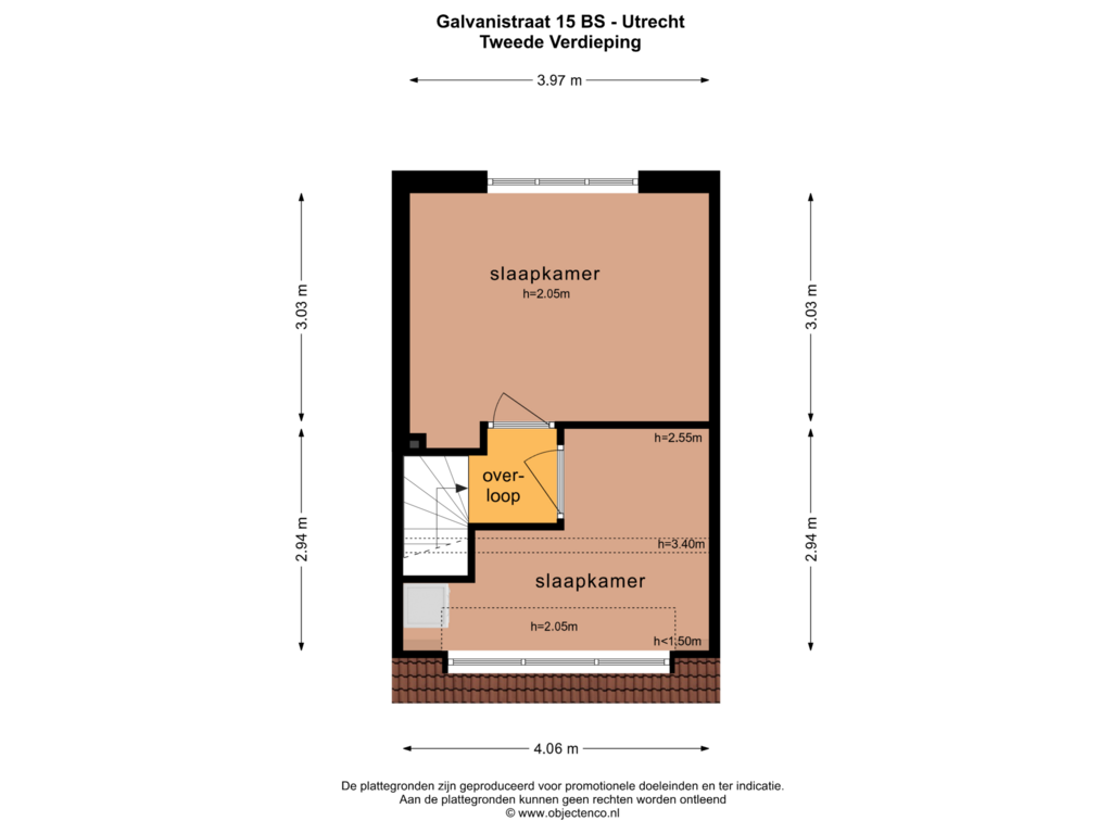 Bekijk plattegrond van TWEEDE VERDIEPING van Galvanistraat 15-BS