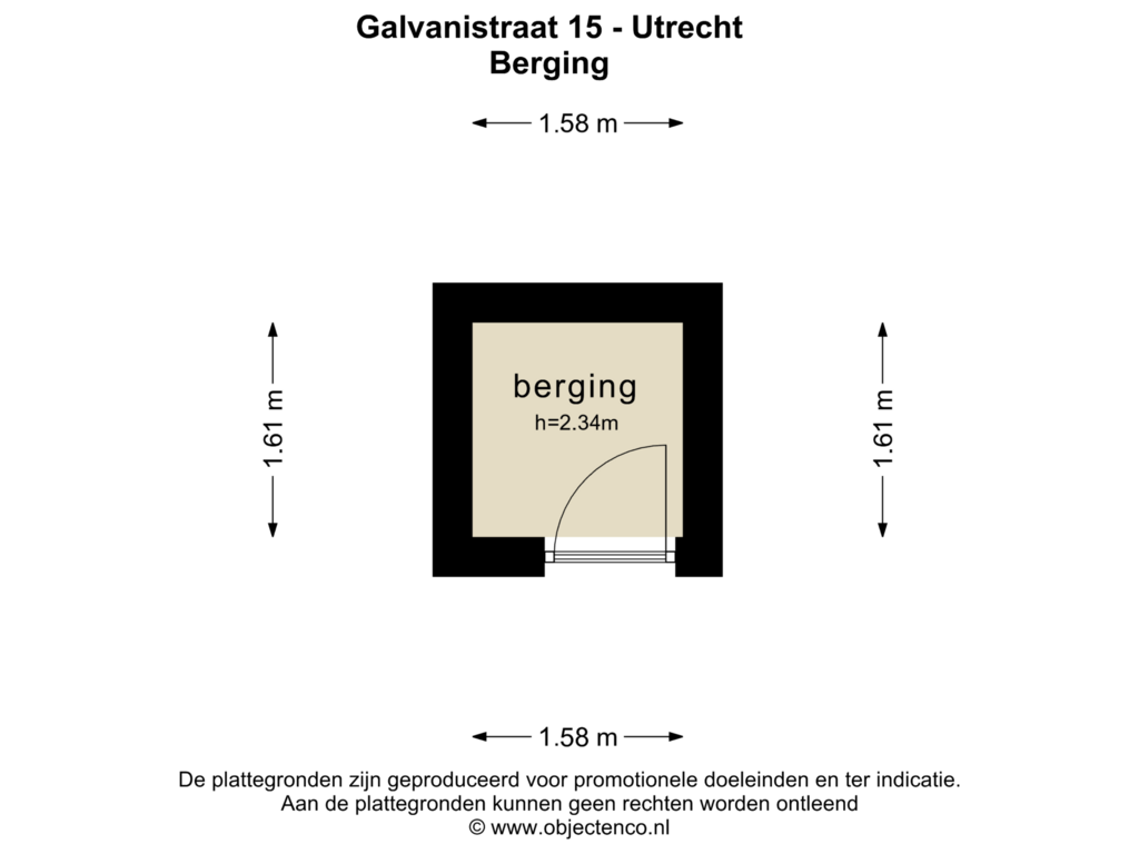 Bekijk plattegrond van BERGING van Galvanistraat 15-BS