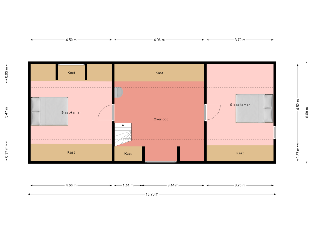 View floorplan of Floor 1 of Kanaalweg Oostzijde 156