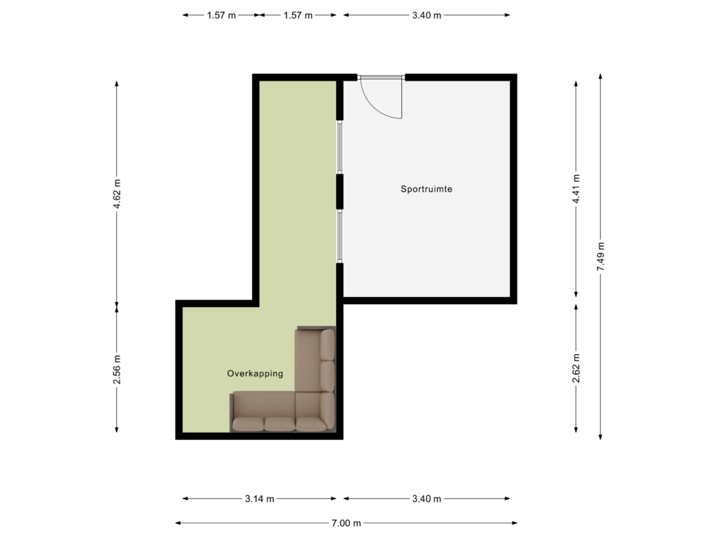 View floorplan of Floor 2 of Kanaalweg Oostzijde 156