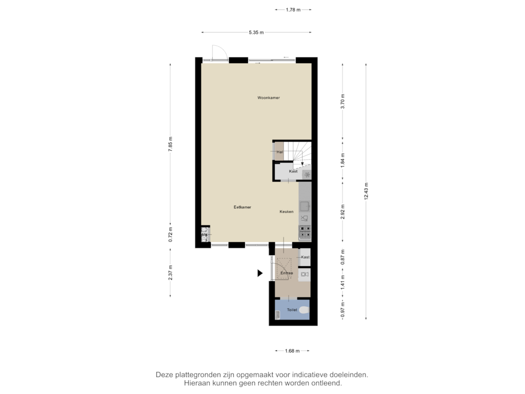 Bekijk plattegrond van Begane grond van Beslingastate 2