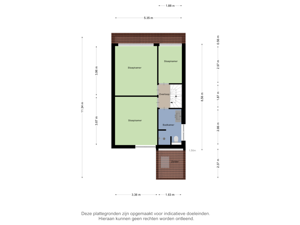 Bekijk plattegrond van Eerste verdieping van Beslingastate 2