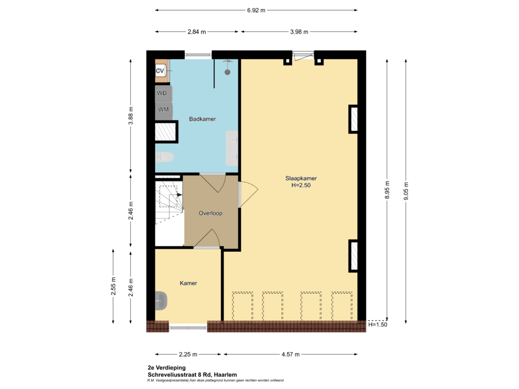 View floorplan of 2e Verdieping of Schreveliusstraat 8-RD