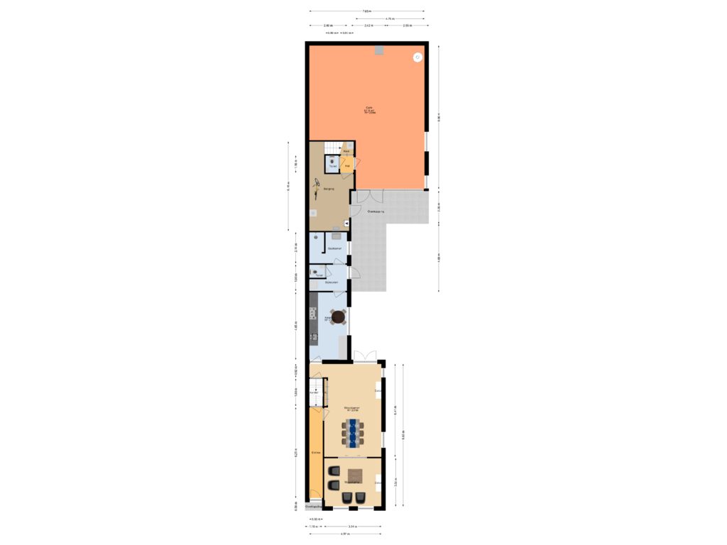 View floorplan of Begane grond of Lollestraat 23