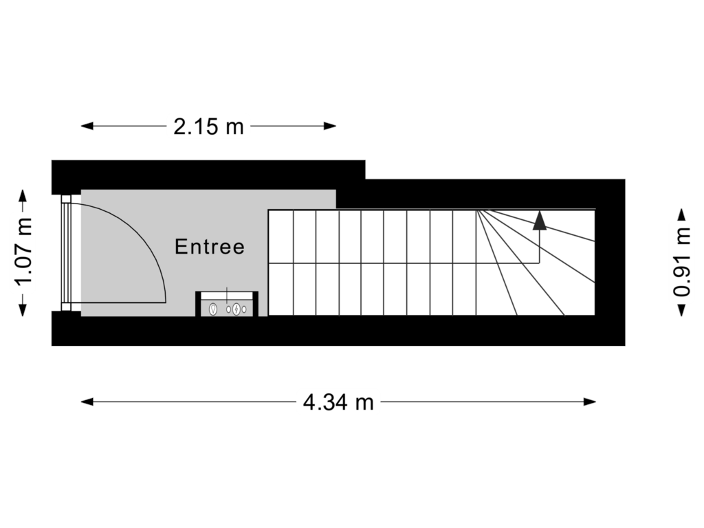 Bekijk plattegrond van ENTREE/HAL van M.H. Trompstraat 13-BS