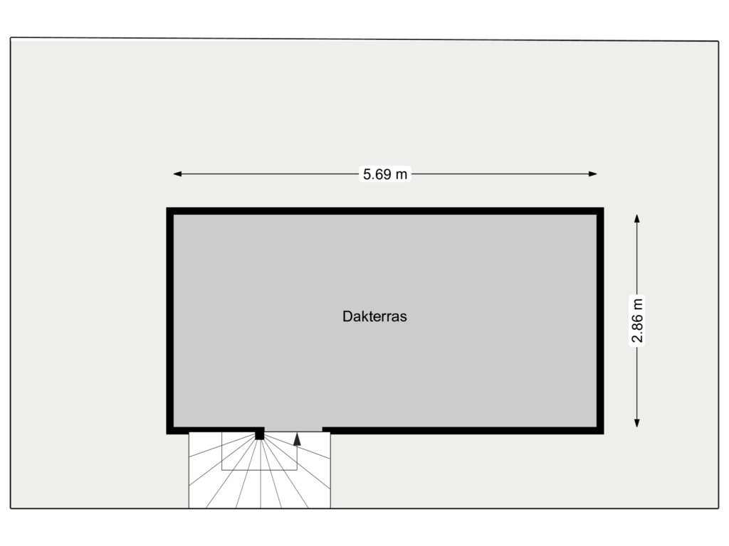 Bekijk plattegrond van DAKTERRAS van M.H. Trompstraat 13-BS