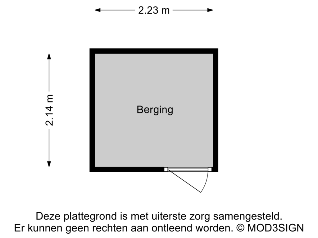 View floorplan of Berging of P.C. Boutensstraat 238