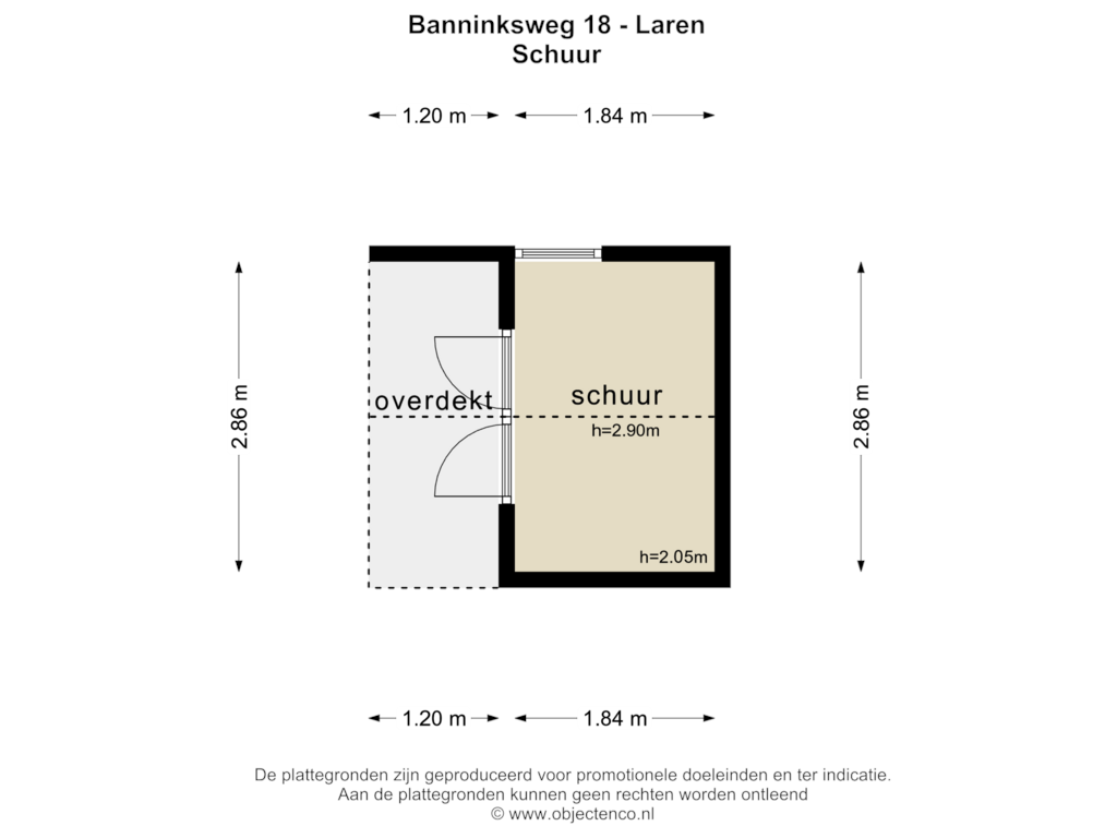 Bekijk plattegrond van SCHUUR van Banninksweg 18