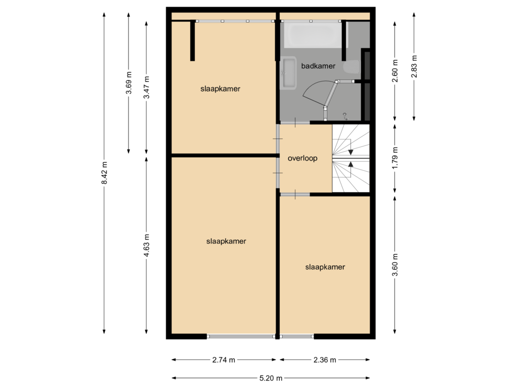 Bekijk plattegrond van 1e verdieping van Zilverschoon 28