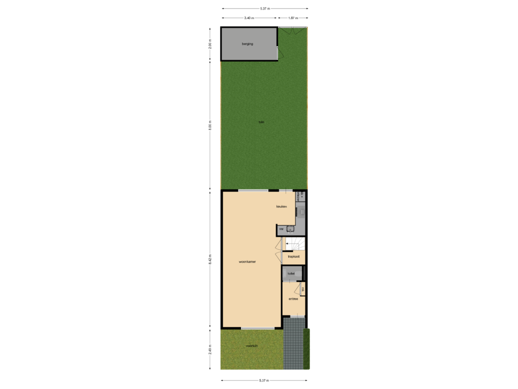 Bekijk plattegrond van Begane grond met tuin van Zilverschoon 28