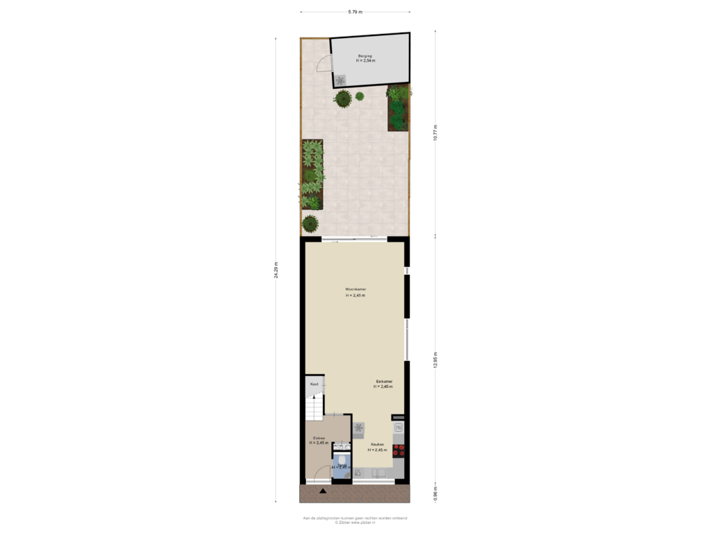 Bekijk plattegrond van Begane grond tuin van Vondelstraat 19