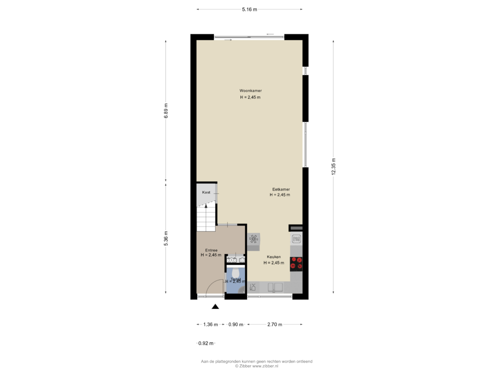 Bekijk plattegrond van Begane grond van Vondelstraat 19