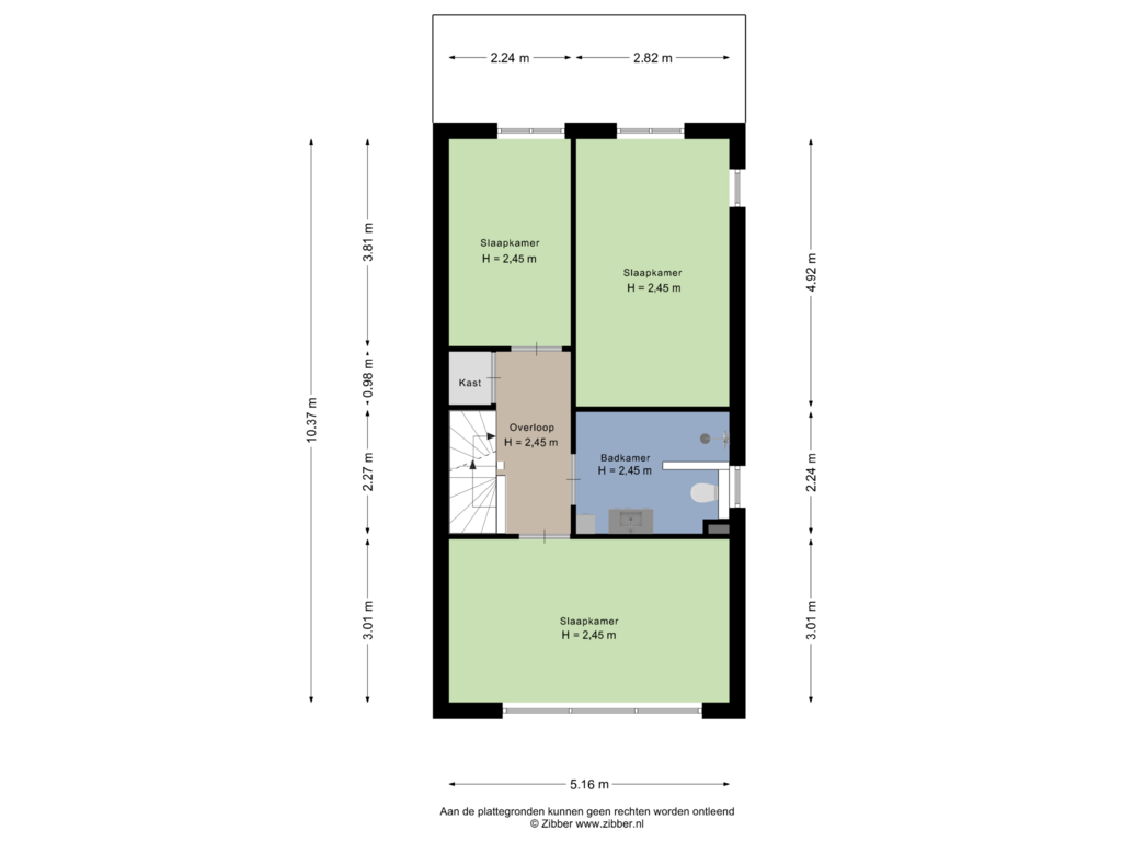 Bekijk plattegrond van Eerste verdieping van Vondelstraat 19