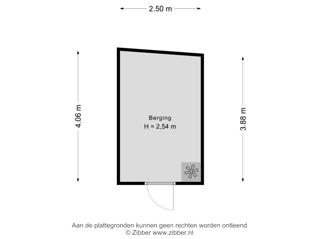 Bekijk plattegrond van Berging van Vondelstraat 19