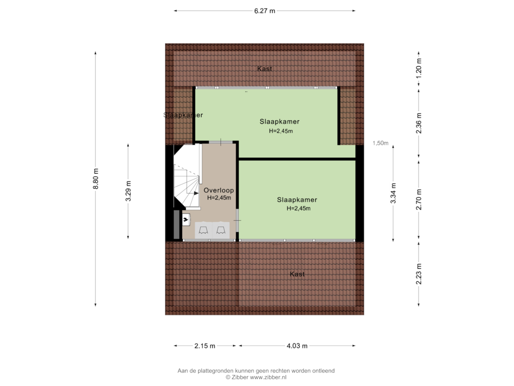 View floorplan of Tweede Verdieping of Gruttostraat 73