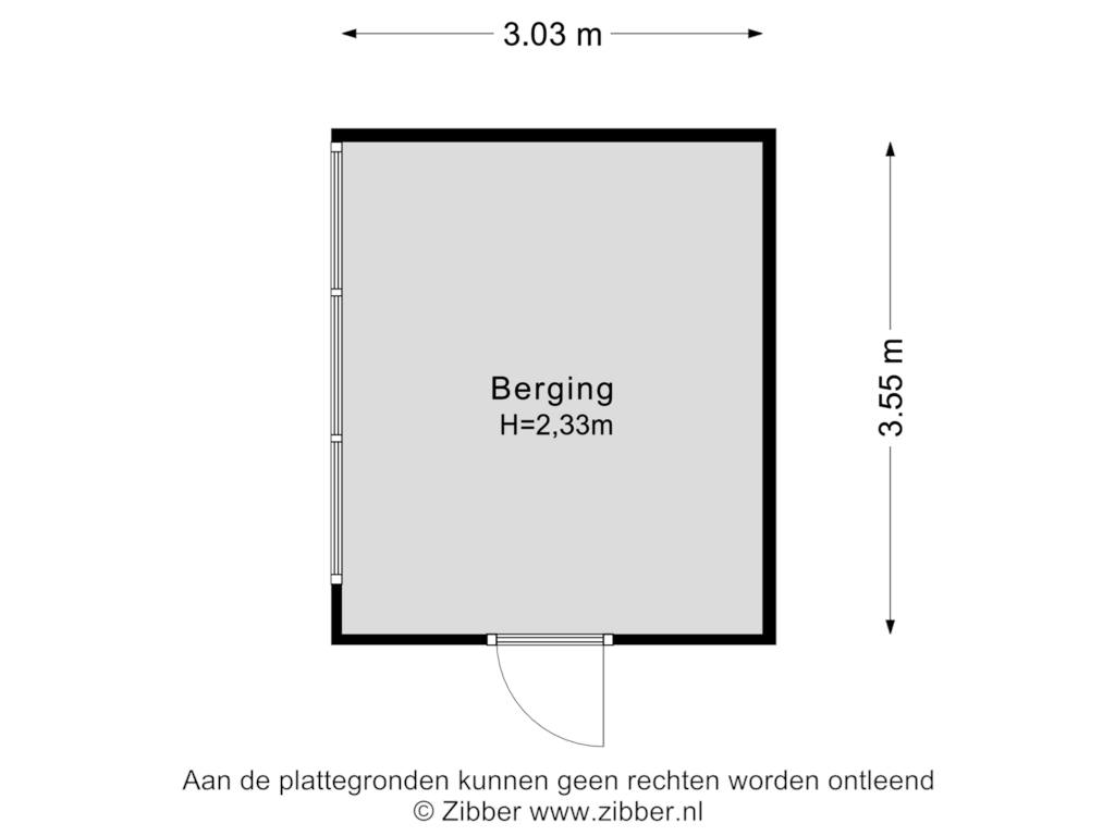 View floorplan of Berging of Gruttostraat 73