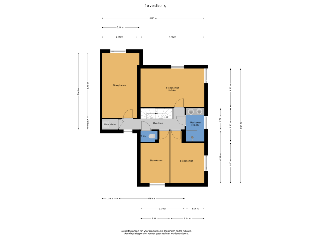 Bekijk plattegrond van 1e verdieping van Robijnplantsoen 2