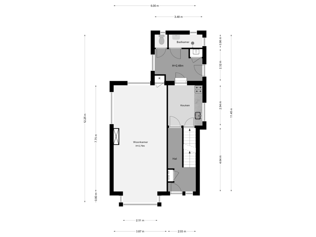 View floorplan of Begane Grond of Rodenrijseweg 88