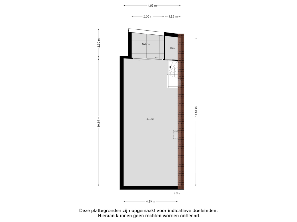 Bekijk plattegrond van Tweede Verdieping van Bakkersgang 33