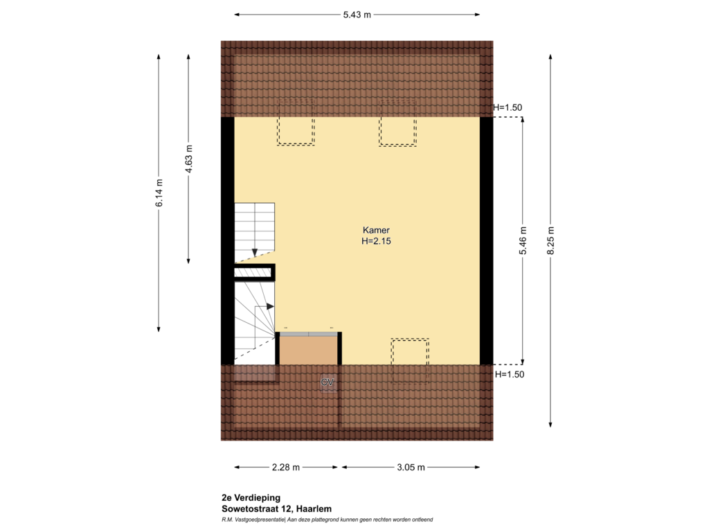 View floorplan of 2e Verdieping of Sowetostraat 12