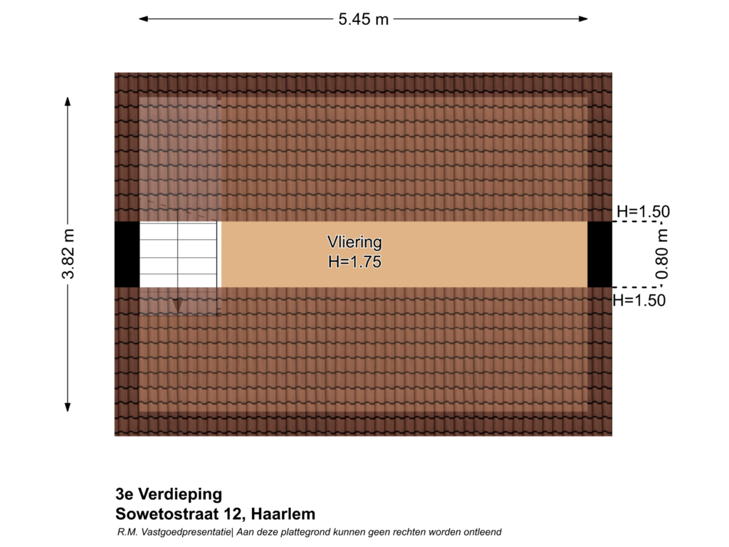 View floorplan of 3e Verdieping of Sowetostraat 12