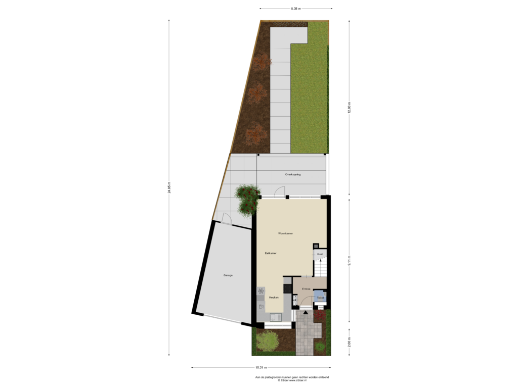 View floorplan of Begane Grond _Tuin of Aletta Jacobsstraat 1