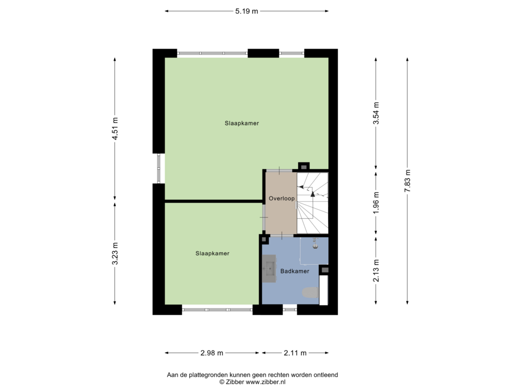 View floorplan of Eerste Verdieping of Aletta Jacobsstraat 1