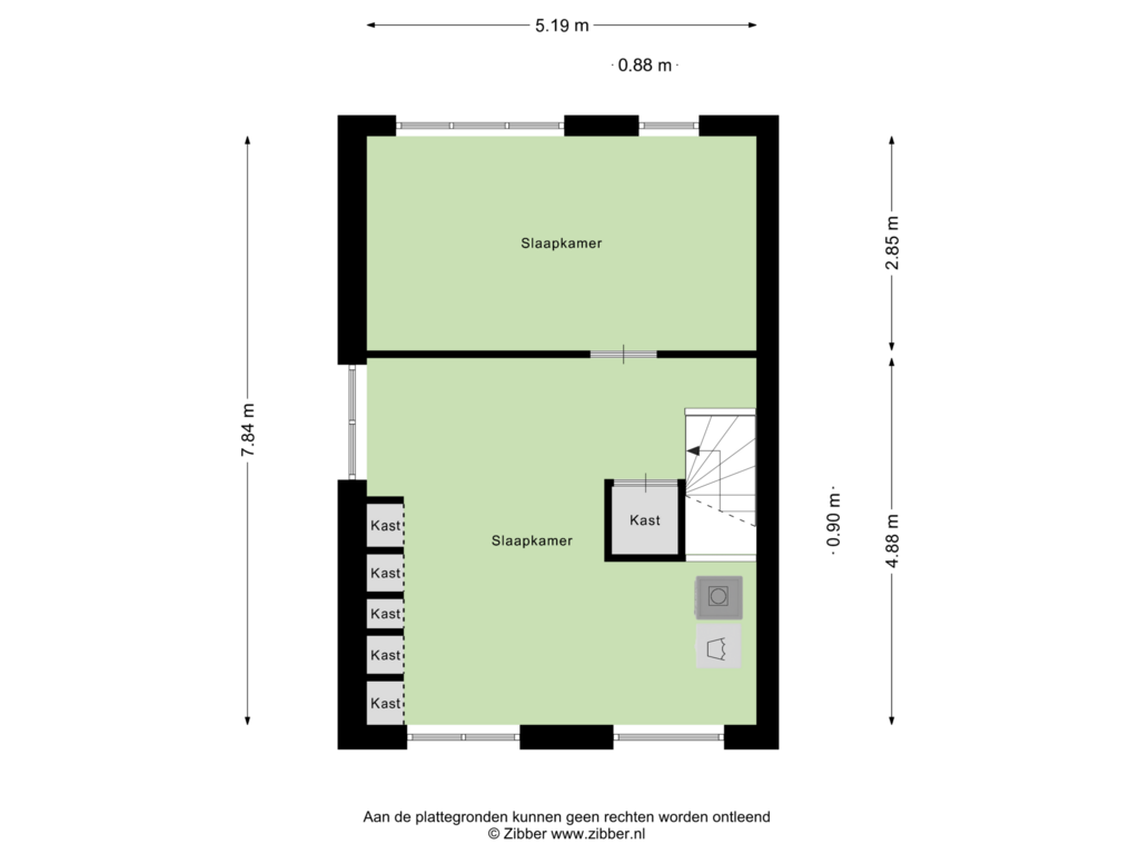 View floorplan of Tweede verdieping of Aletta Jacobsstraat 1