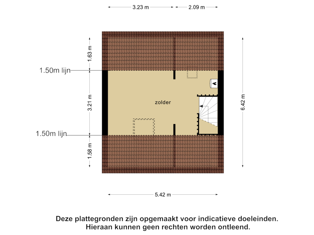 View floorplan of 2e verdieping of de Wieken 27