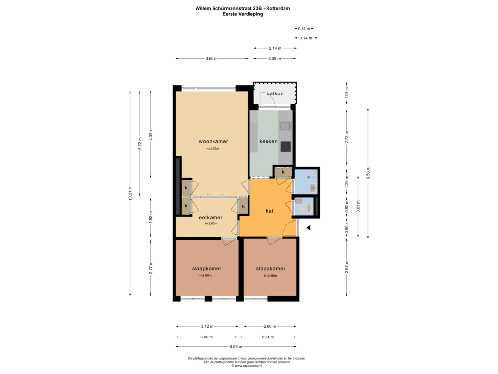 Bekijk plattegrond van EERSTE VERDIEPING van Willem Schürmannstraat 23-B