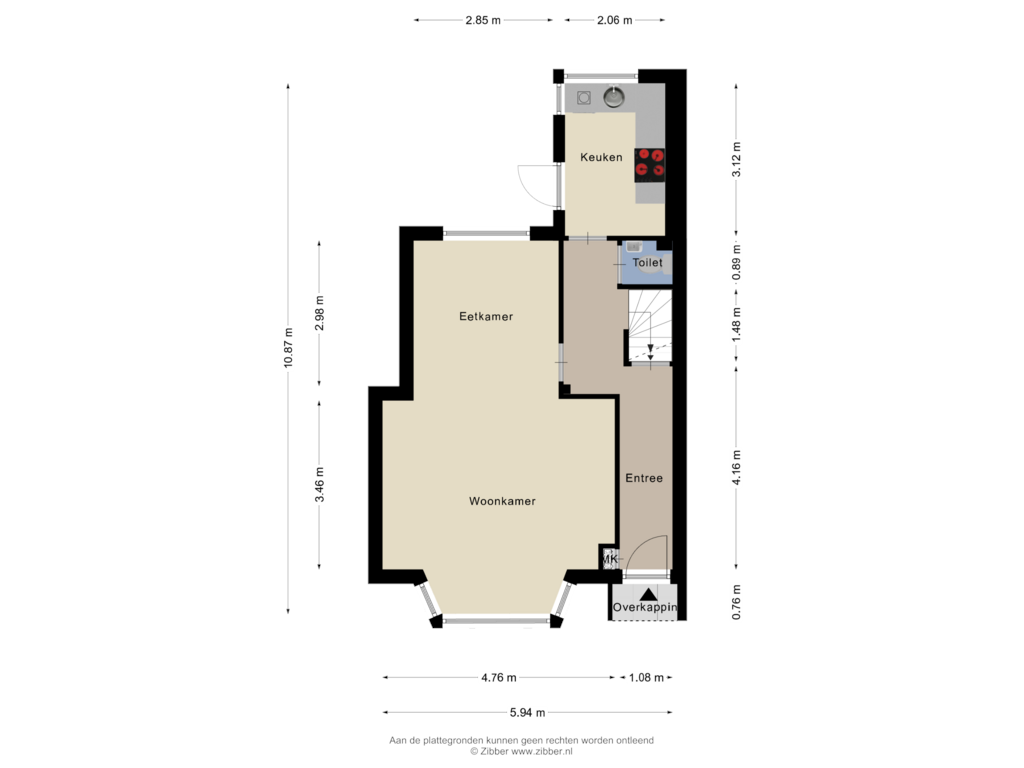 Bekijk plattegrond van Begane Grond van van Ostadestraat 55