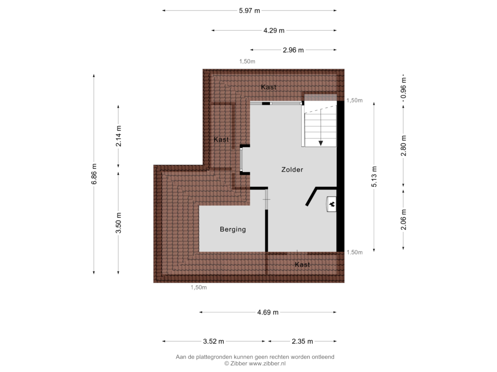 Bekijk plattegrond van Tweede Verdieping van van Ostadestraat 55