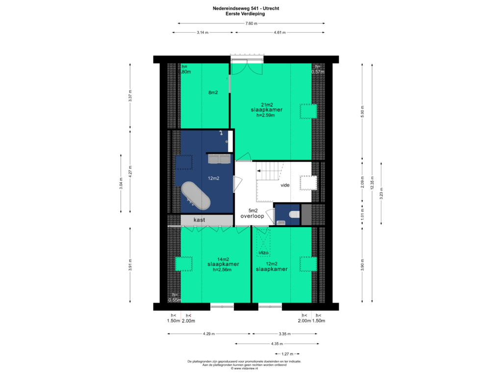 Bekijk plattegrond van EERSTE VERDIEPING van Nedereindseweg 541