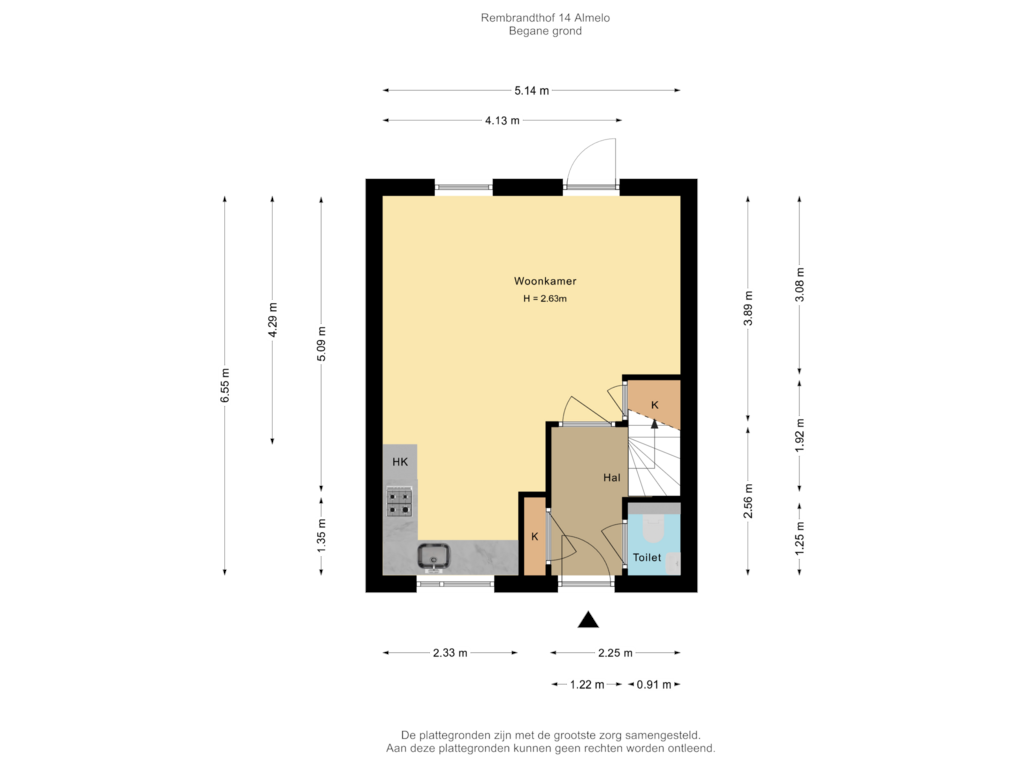 Bekijk plattegrond van Begane grond van Rembrandthof 14