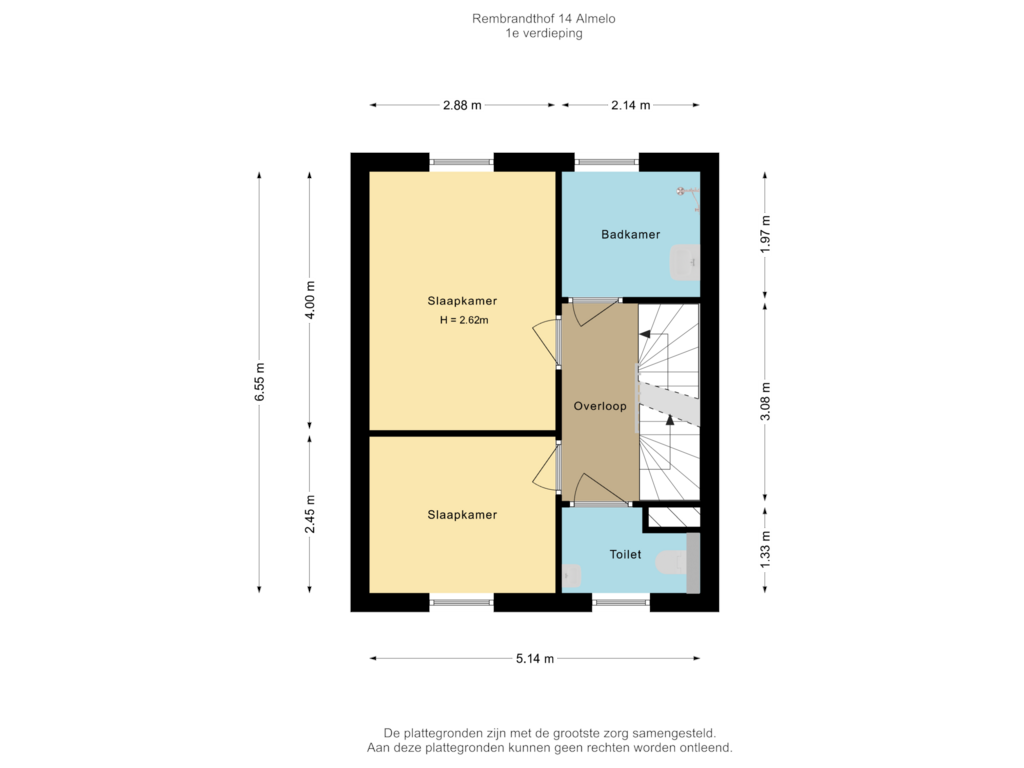 Bekijk plattegrond van 1e verdieping van Rembrandthof 14