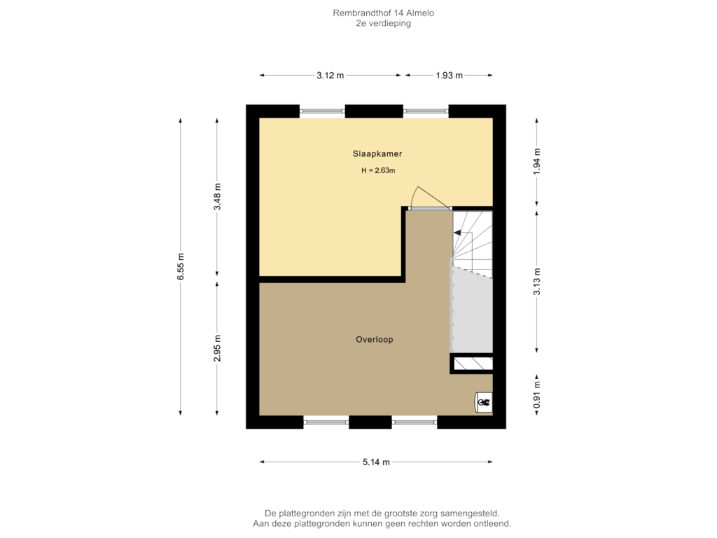 Bekijk plattegrond van 2e verdieping van Rembrandthof 14