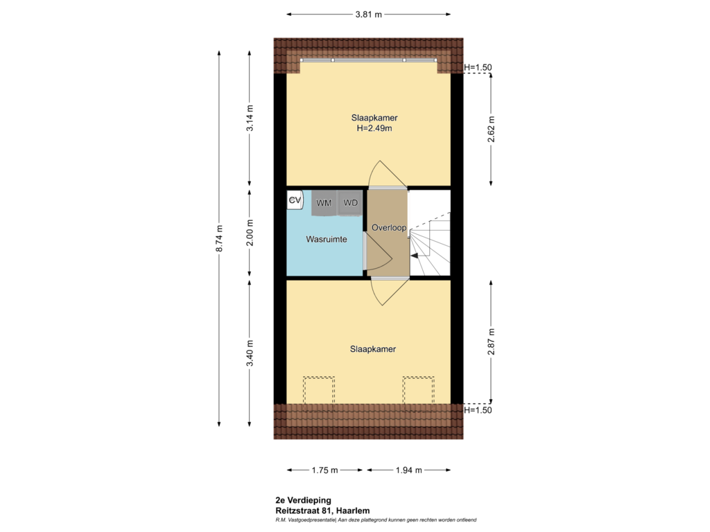 View floorplan of 2e Verdieping of Reitzstraat 81